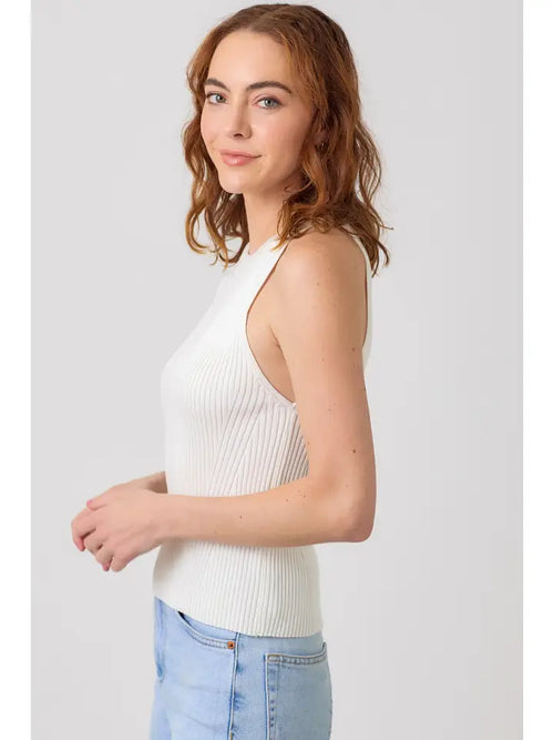 Halter Neck Ribbed Tank