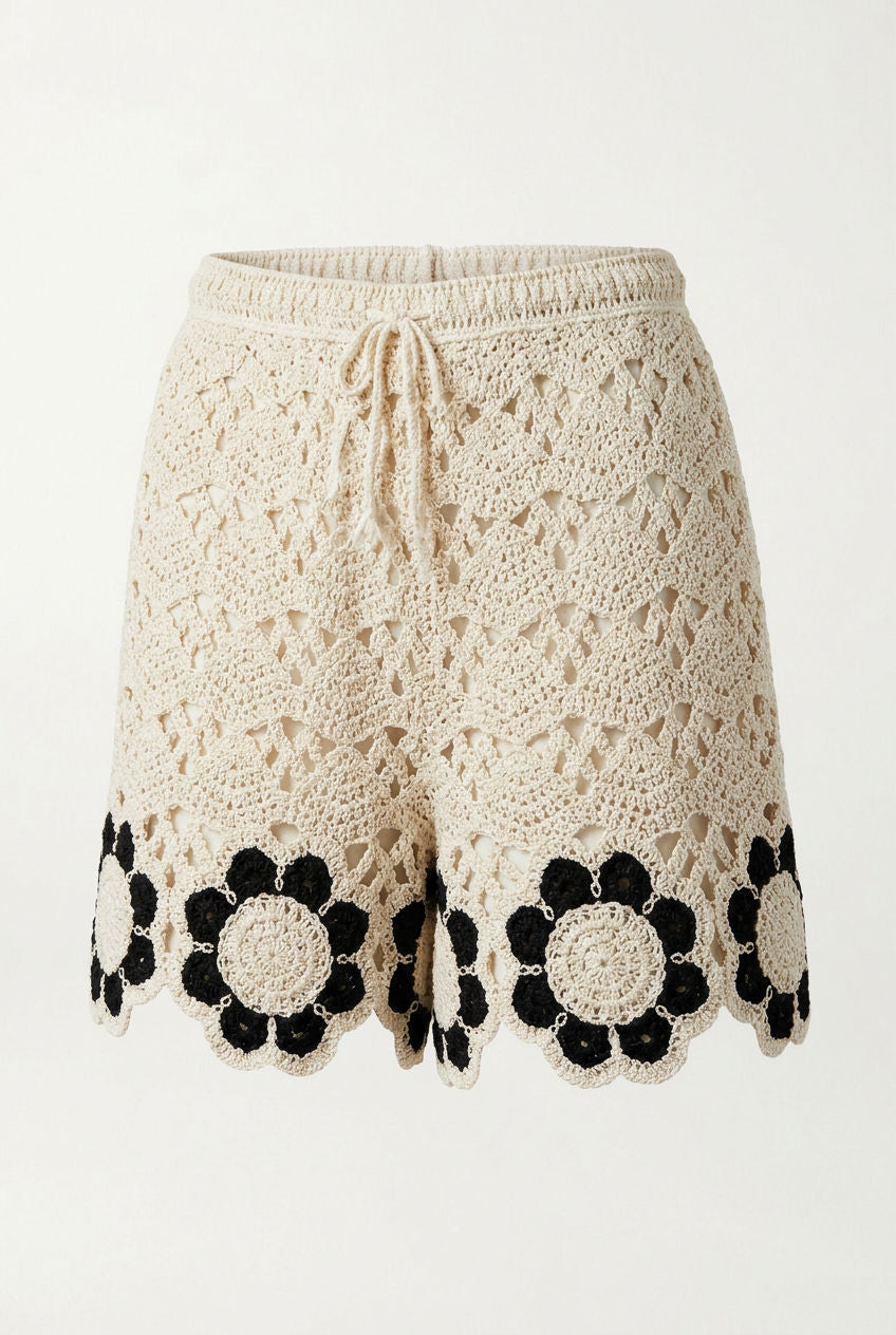 Flower Bottom Crochet Shorts