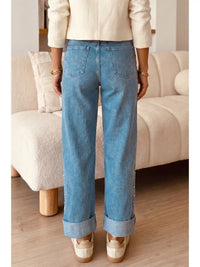 Seam Rivet Detail Ankle Length Jeans