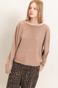 Relaxed Wide Neck Knit Sweater
