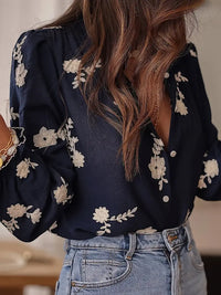 Floral Detail Button-Up Blouse