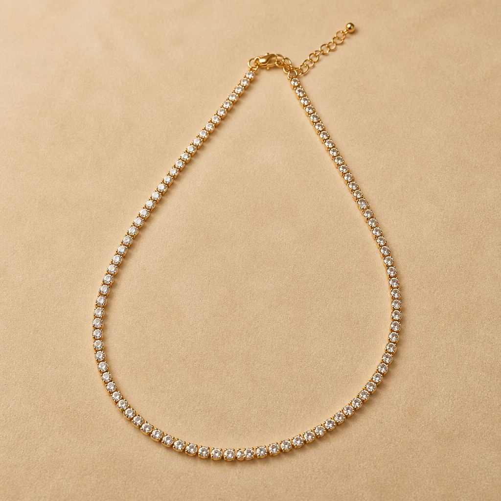Tiny Round Tennis Necklace