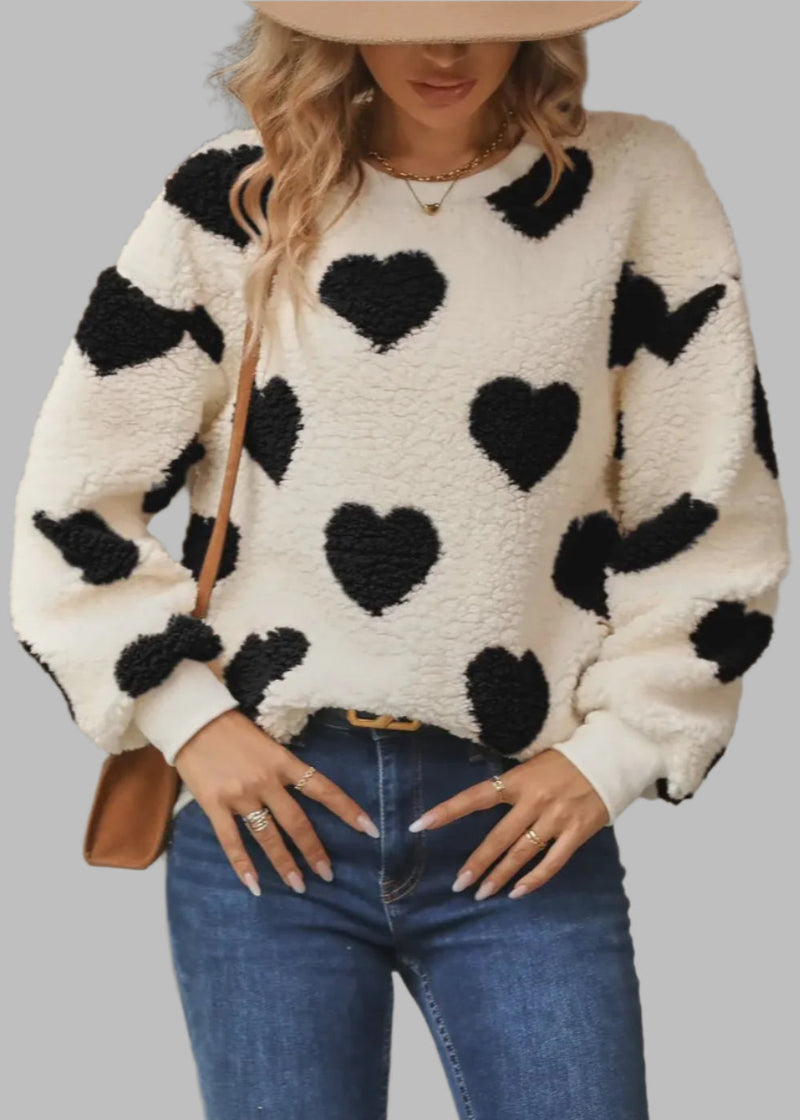 Fuzzy Heart Sweater