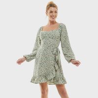 Wildflower Whisper Corset Wrap Dress