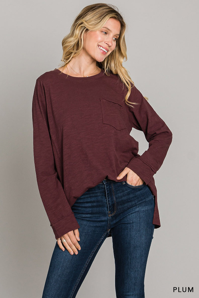 Plum Pocket Tee