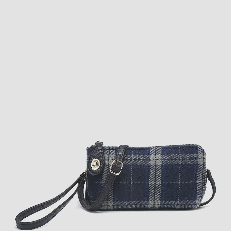 Kendall Plaid Crossbody/Wristlet w/ Twist Lock