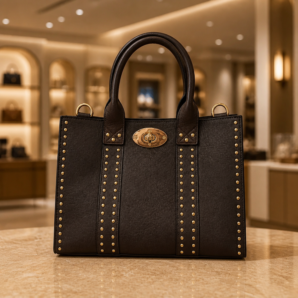 Square gold stud bag