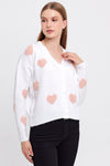 Heart Printed Knit Cardigan