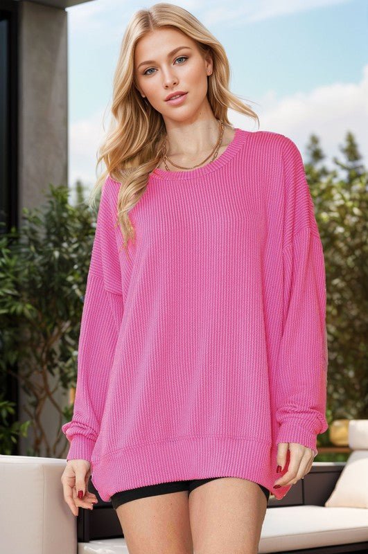 2 - tone Oversized Sweatshirt - Chandeliers Boutique ny