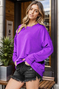 2 - tone Oversized Sweatshirt - Chandeliers Boutique ny