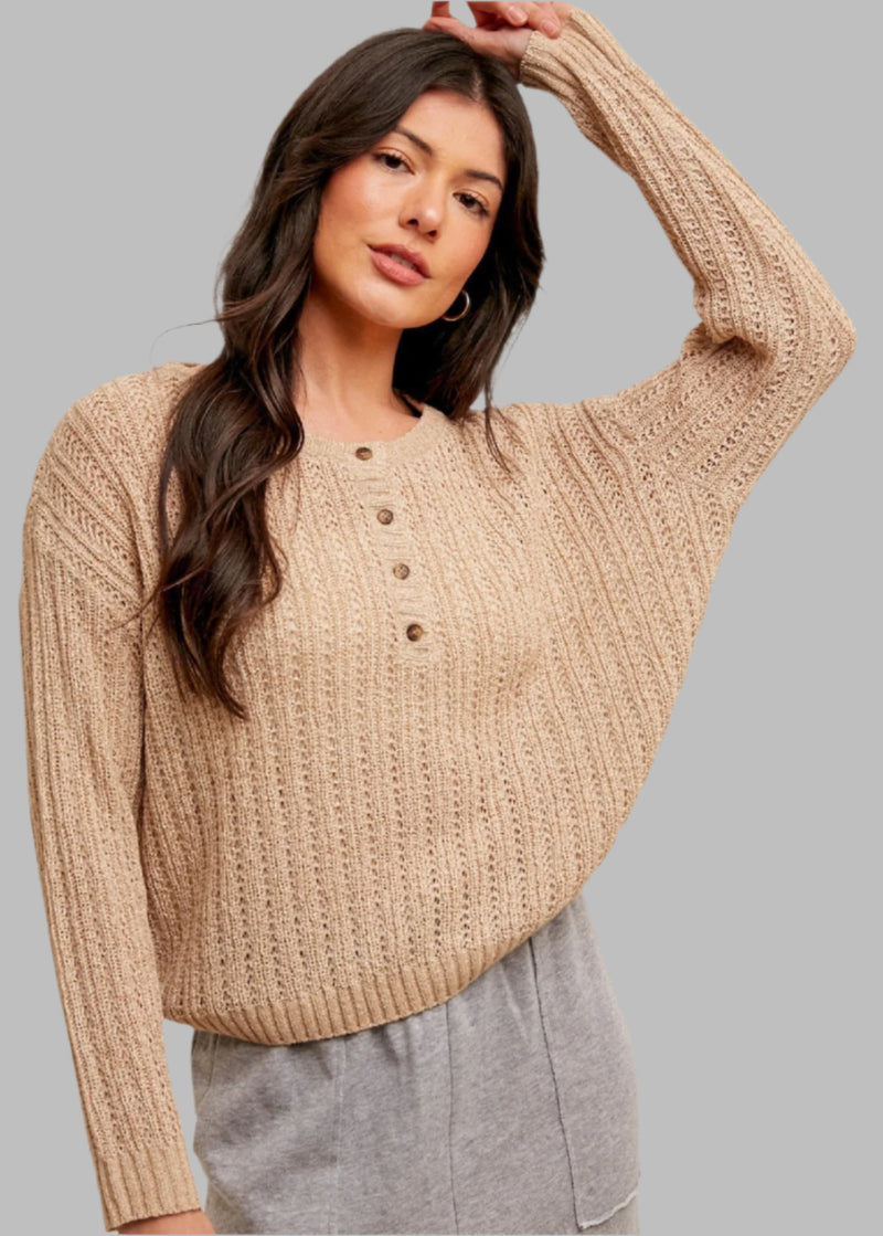 Front Button Closure Sweater