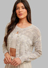 Open Stitch Button Down Cardigan