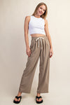 Drawstring Elastic Waistband Pants