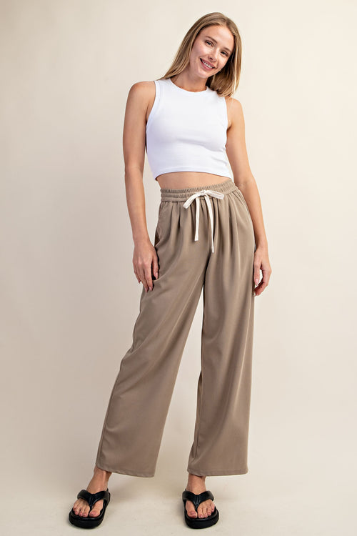 Drawstring Elastic Waistband Pants