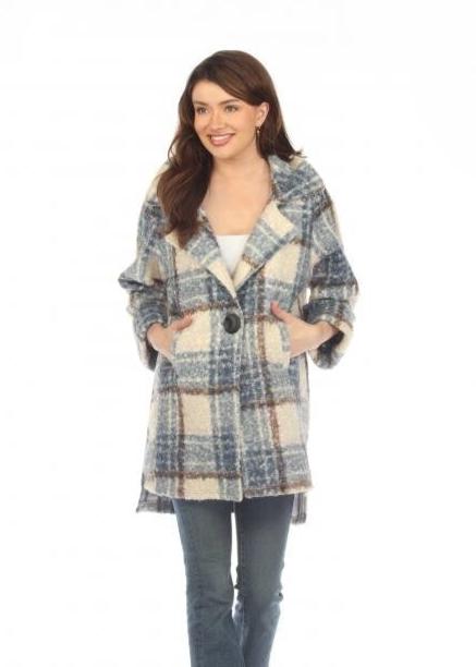 Single Button Plaid Jacket/Coat