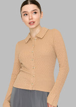 Textured Collar Button Down Shirt