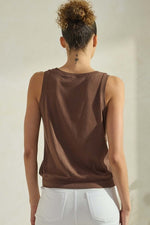 Viscose Crew Neck Loose Fit Tank