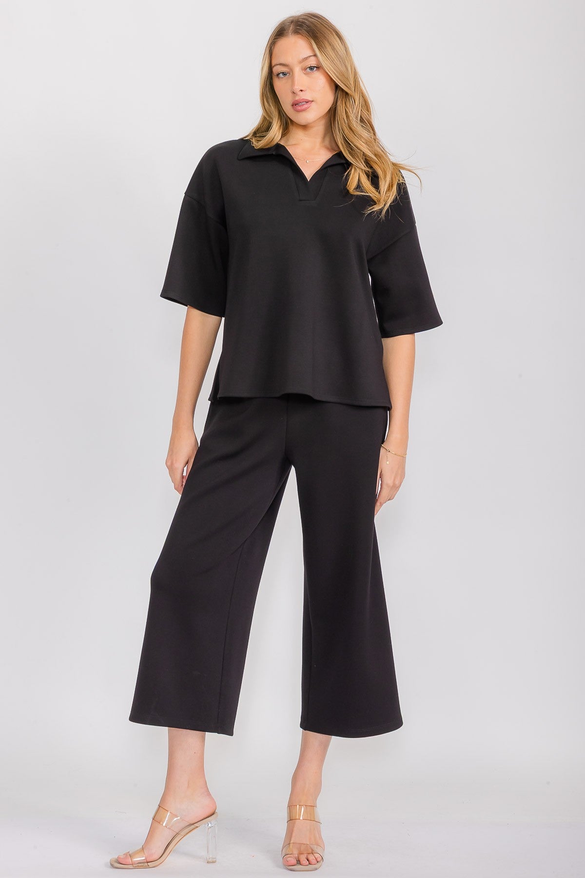 Solid Modal Collared Top
