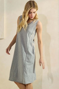 Easy Breeze Raw Edge Cotton Dress W Pockets