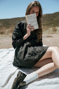 Eyelet Accent Solid Dress