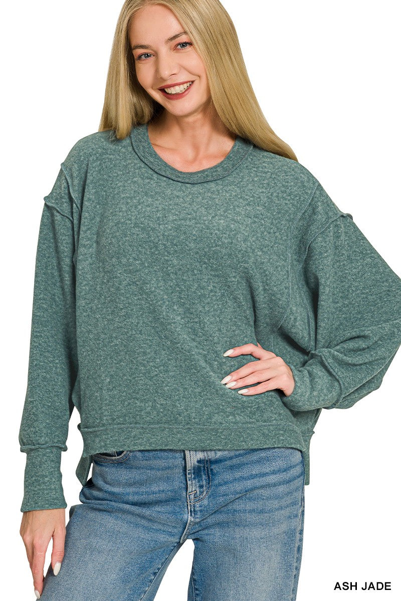 Brushed Melange Hacci Oversized Sweater