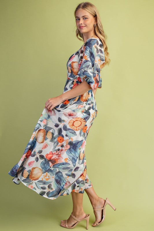 Floral Print Midi Dress