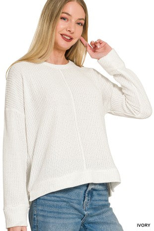 Chenille Waffle Center Seam Sweater
