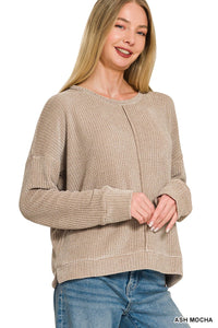 Chenille Waffle Center Seam Sweater