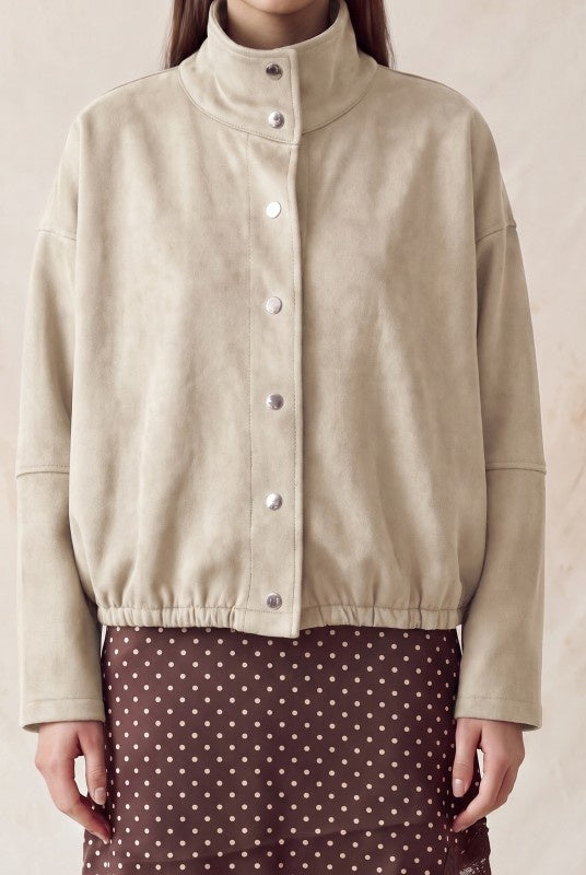 Oversized Scuba Suede Jacket