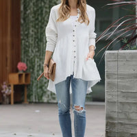 Peplum Raw Edge Shirt