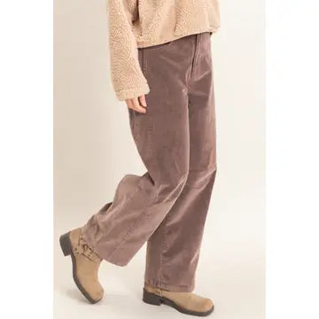 Mineral Wash Wide-Leg Pants