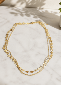 3 layer Tiny Flower Necklace - Chandeliers Boutique ny