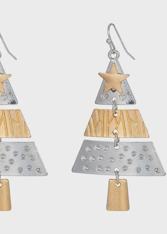 3 tier Christmas Tree Earrings - Chandeliers Boutique ny