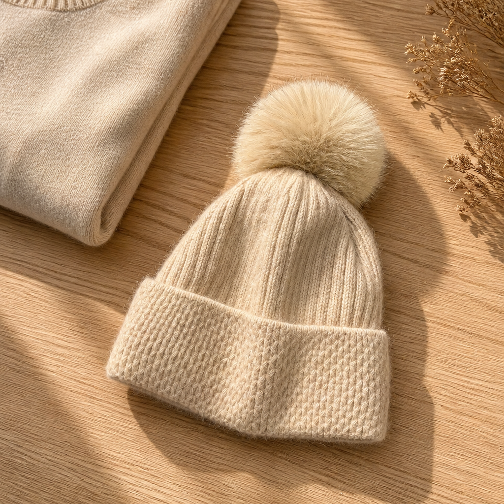 Ribbed Pom Pom Hat Gpt