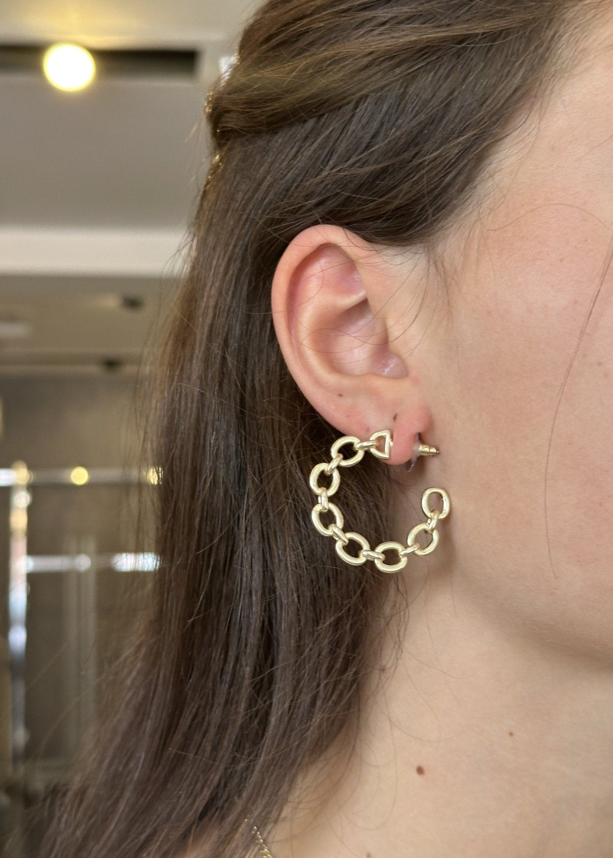 33mm Diameter Gold Hoop - Chandeliers Boutique ny