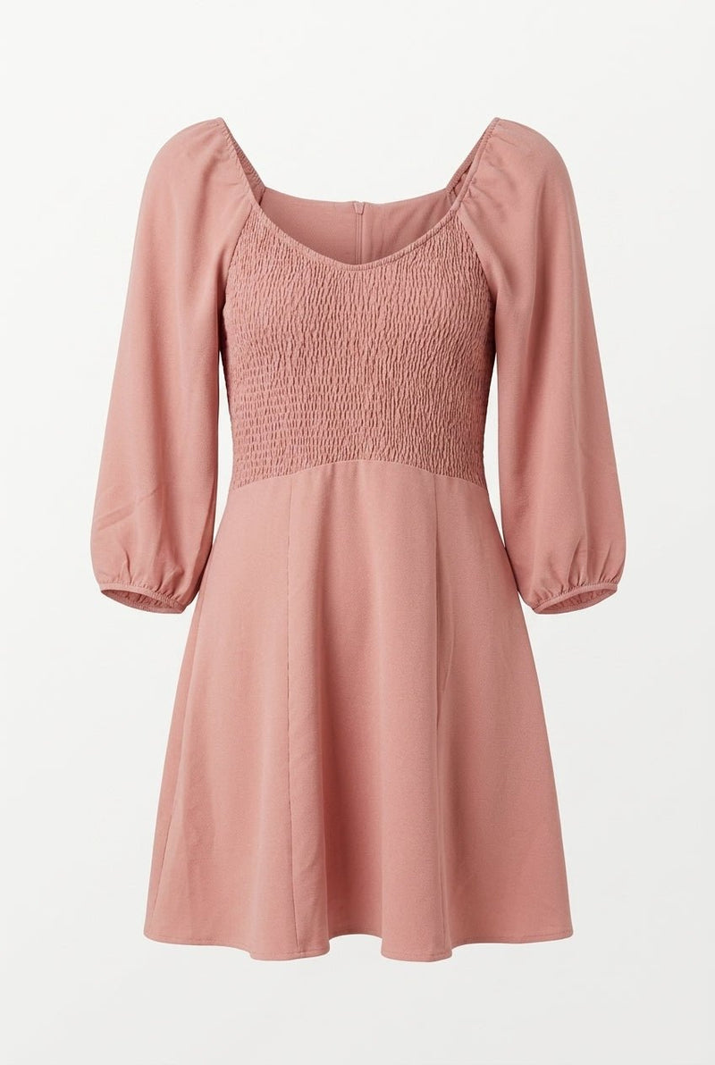 3/4 Sleeve Smock Top Mini - Chandeliers Boutique ny