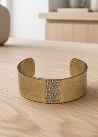 hammered cuff pave rhinestone