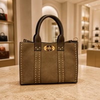 Square gold stud bag