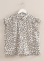 Ditsy Floral Print Cap Sleeve Shirt