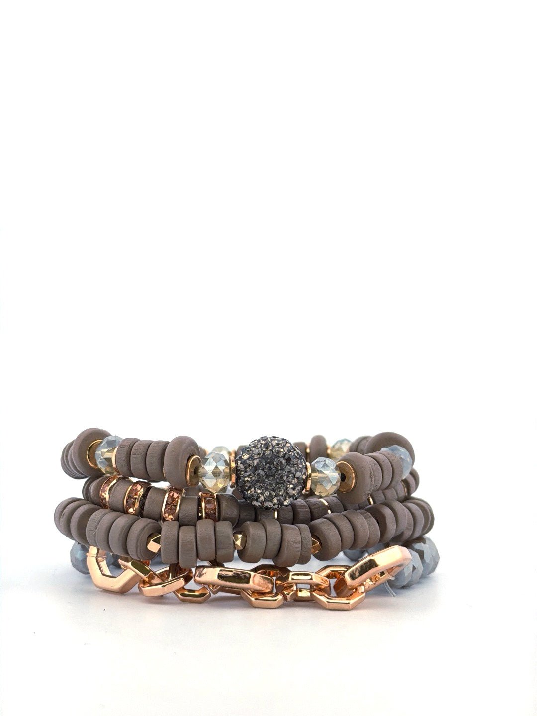 4 strand Heishi w Crystal bracelet - Chandeliers Boutique ny