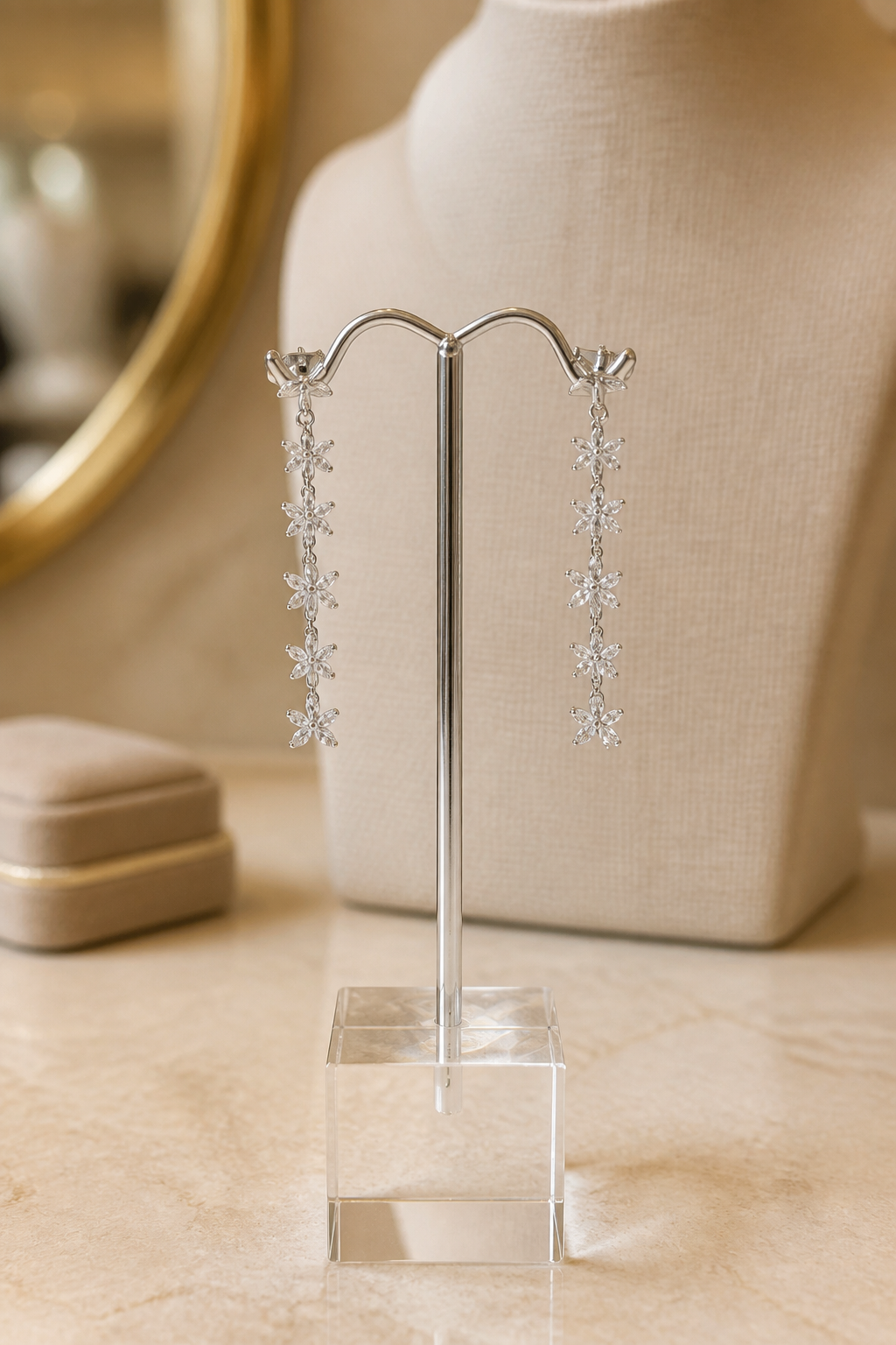 Tiny Crystal Flower Drop