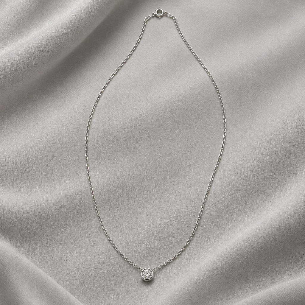 Bezel Set CZ Necklace