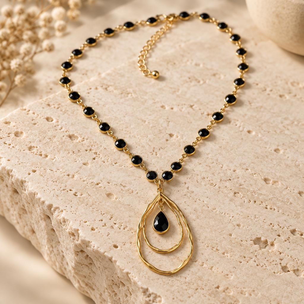 Gem Teardrop Necklace