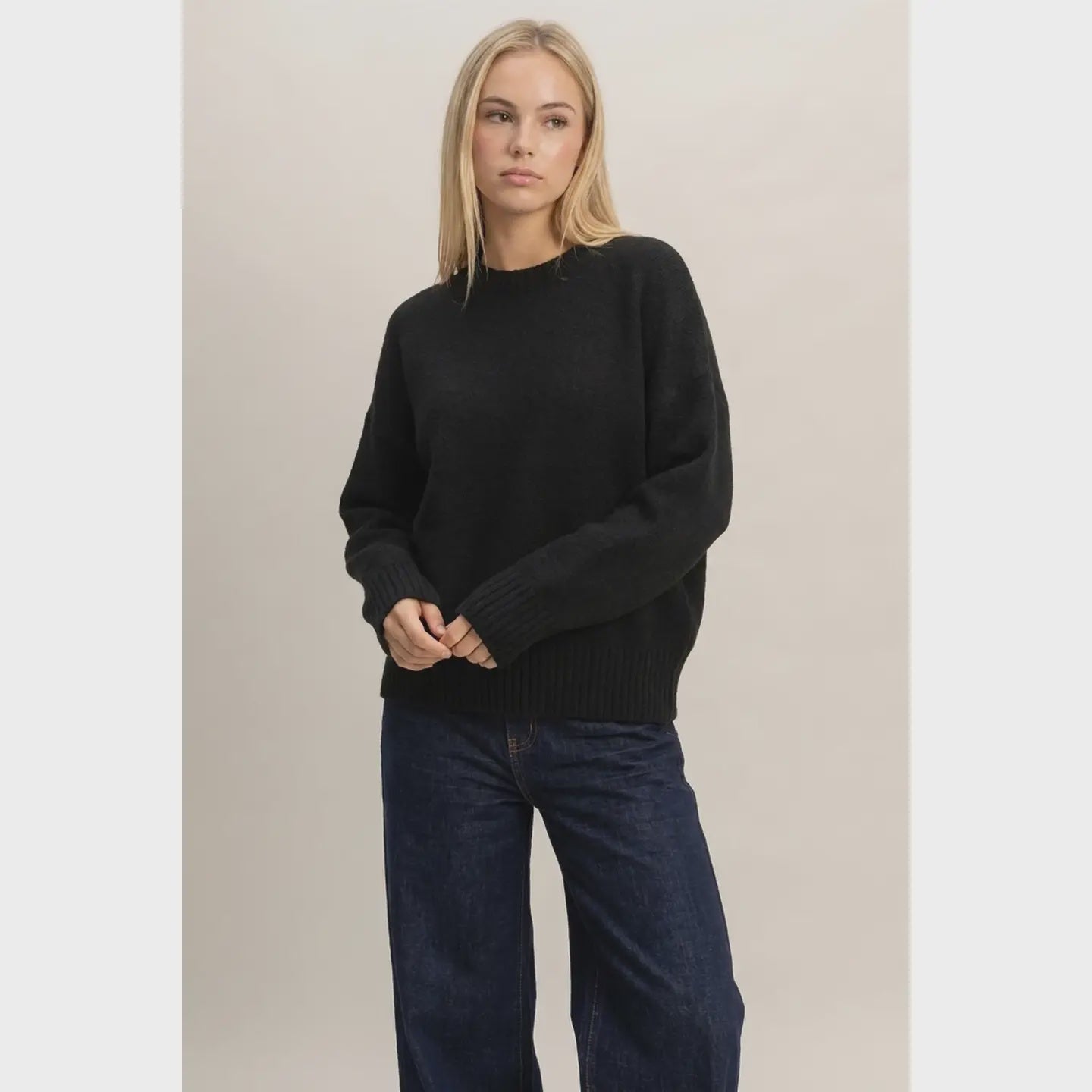Ribbed Crew Neck Sweater