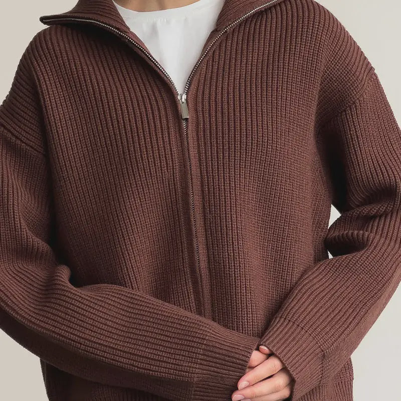 Stylish Zip-Up Cardigan