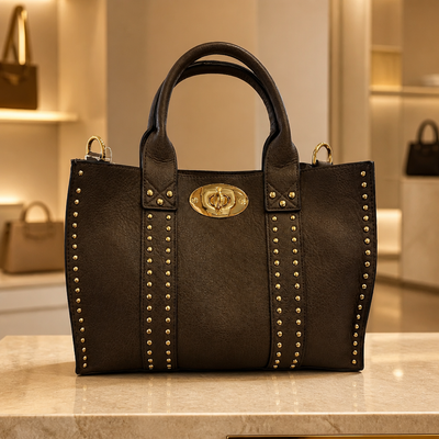 Square gold stud bag