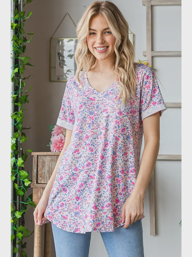 Short Sleeve Floral Top