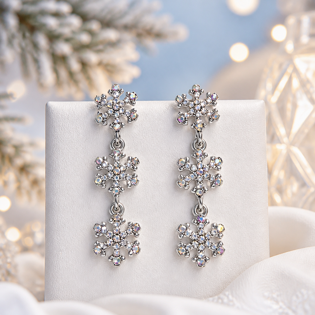 String Of Snowflakes Earring