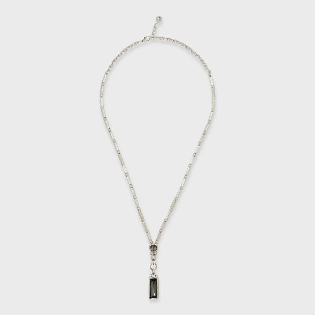 Handmade Smokey Crystal Pewter Necklace