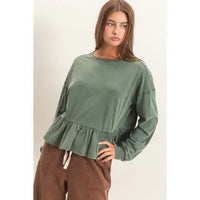 Peplum Long Sleeve Top